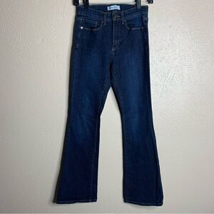 Banana republic flare‎ jeans midi rise blue dark wash